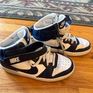 Nike Kids Navy and White High-Top Sneakers